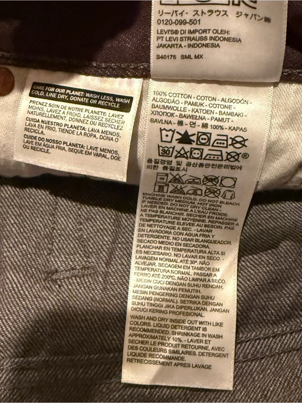 Men's Levi’s 501 Straight-Leg Denim Jeans in Purple/Grey